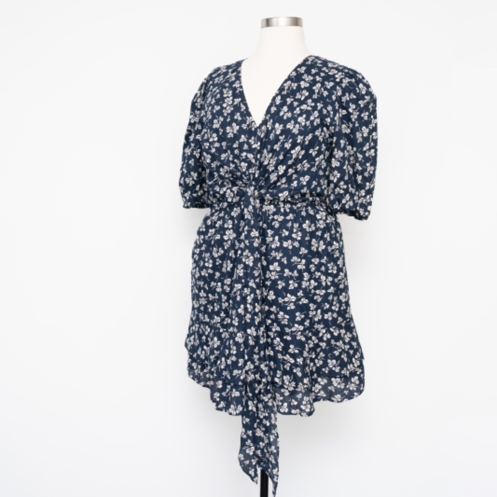 Lauren Ralph Lauren. 80s Puff Sleeve Floral Cotton Voile Dress. - Picture 2 of 13